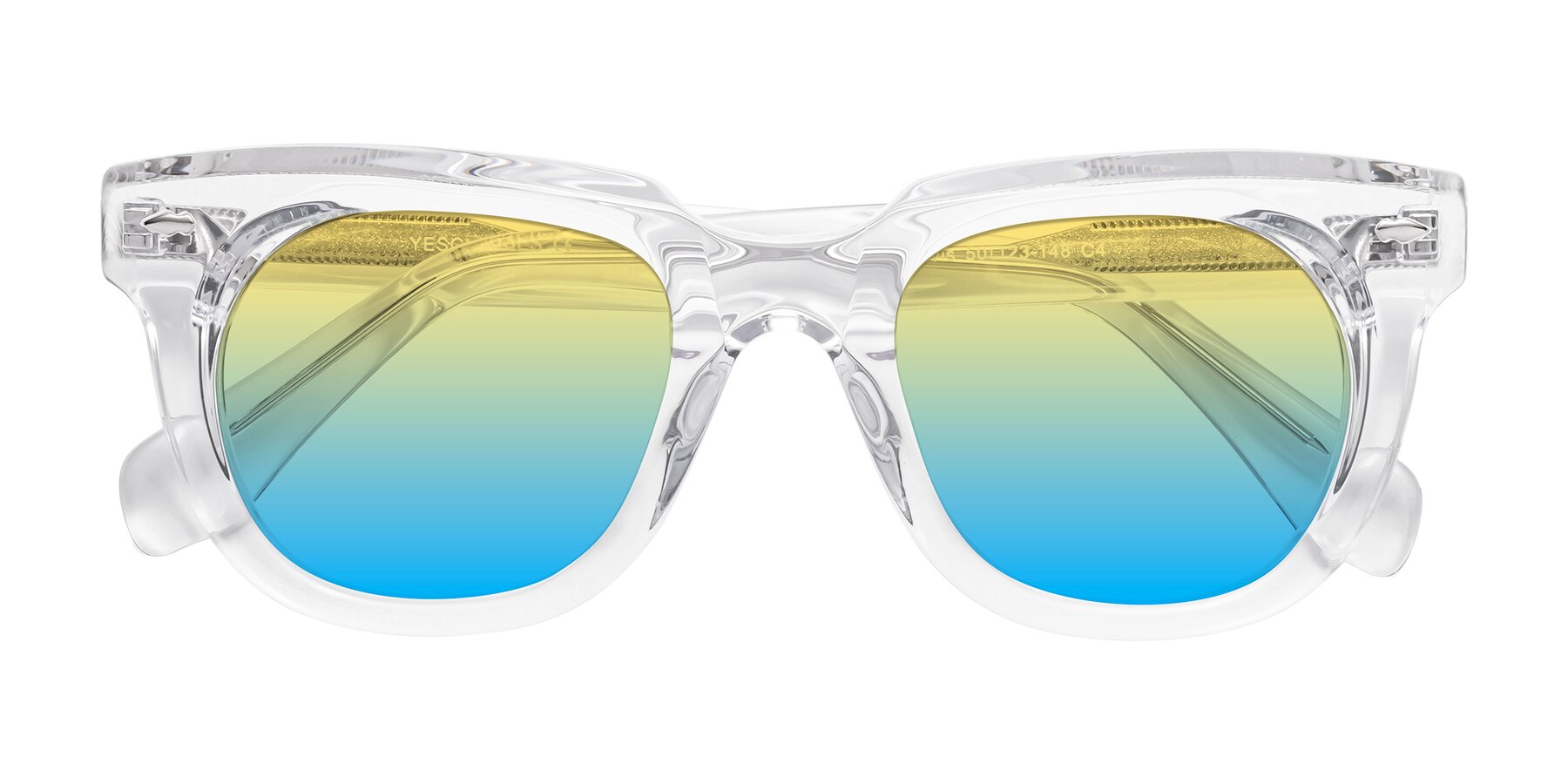 Folded Front of Davis in Clear with Yellow / Blue Gradient Lenses