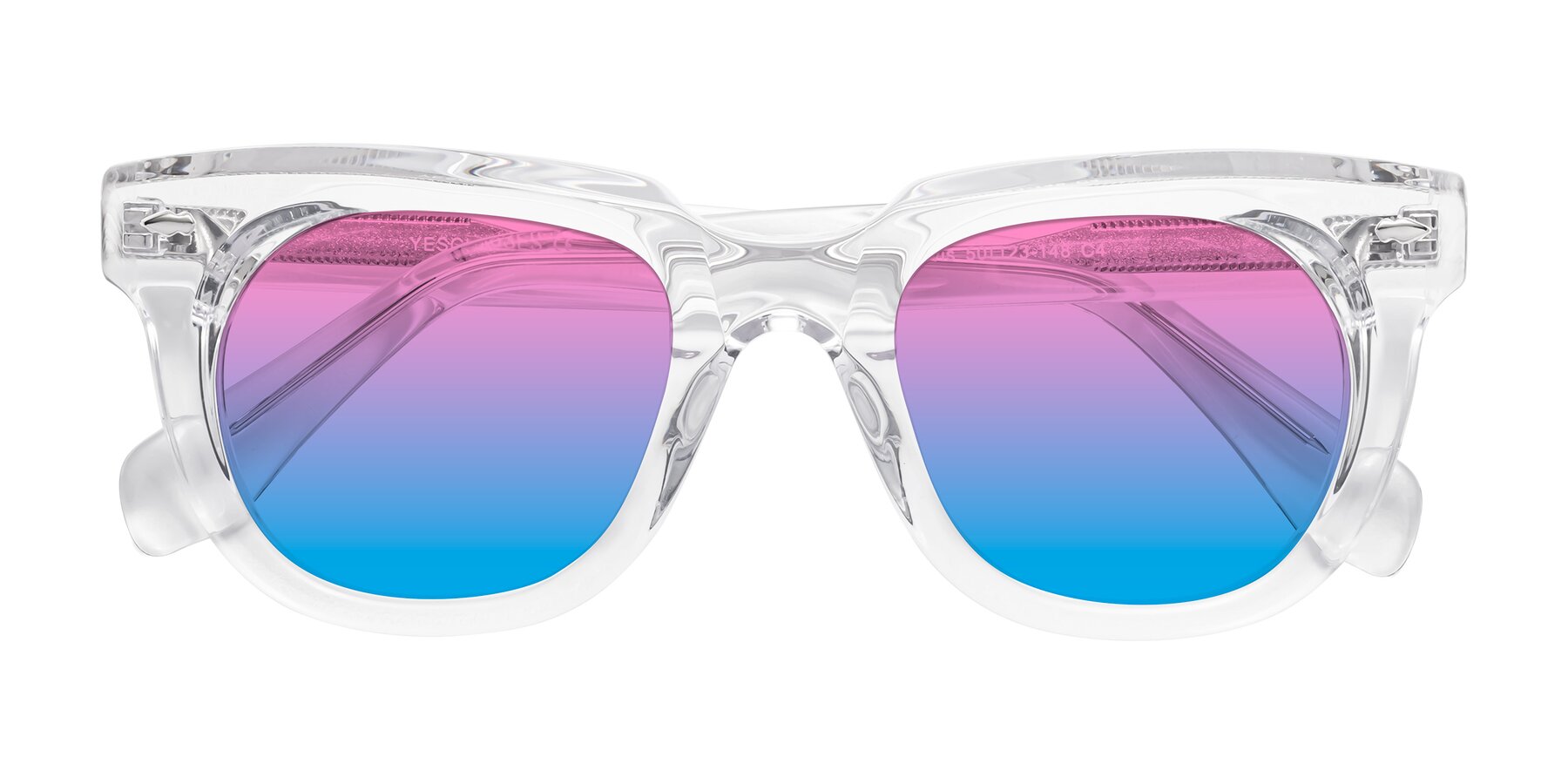 Folded Front of Davis in Clear with Pink / Blue Gradient Lenses