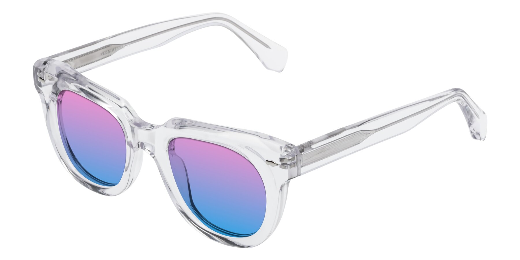 Angle of Davis in Clear with Pink / Blue Gradient Lenses