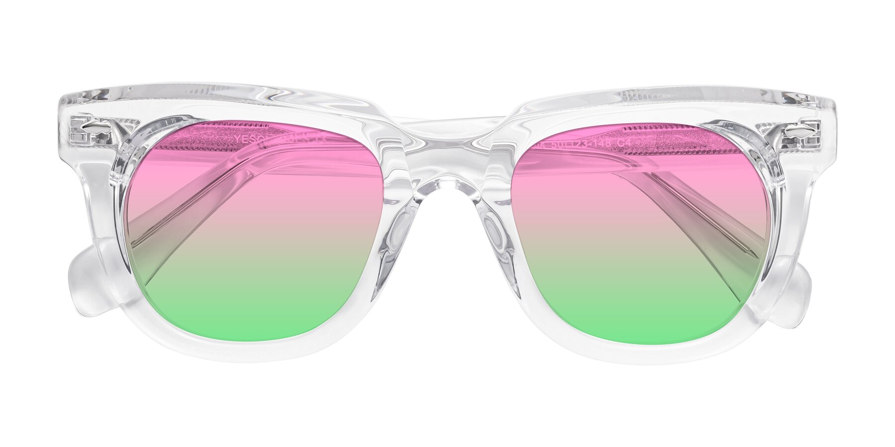Folded Front of Davis in Clear with Pink / Green Gradient Lenses