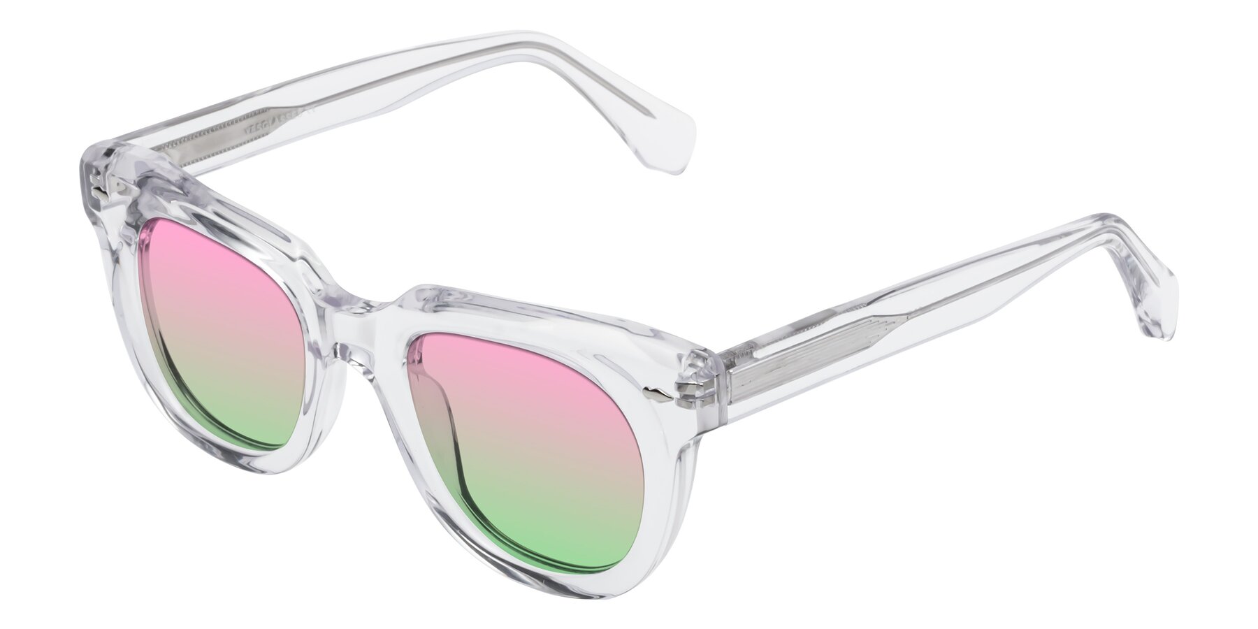 Angle of Davis in Clear with Pink / Green Gradient Lenses
