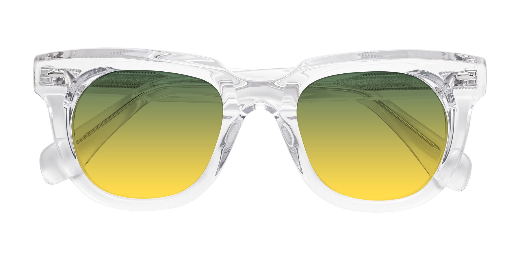 Folded Front of Davis in Clear with Green / Yellow Gradient Lenses