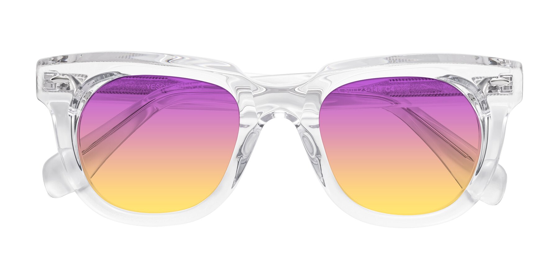 Folded Front of Davis in Clear with Purple / Yellow Gradient Lenses