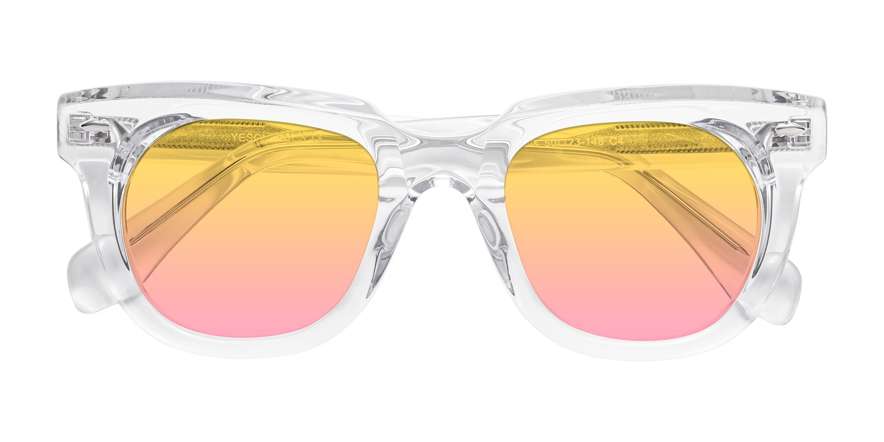 Folded Front of Davis in Clear with Yellow / Pink Gradient Lenses