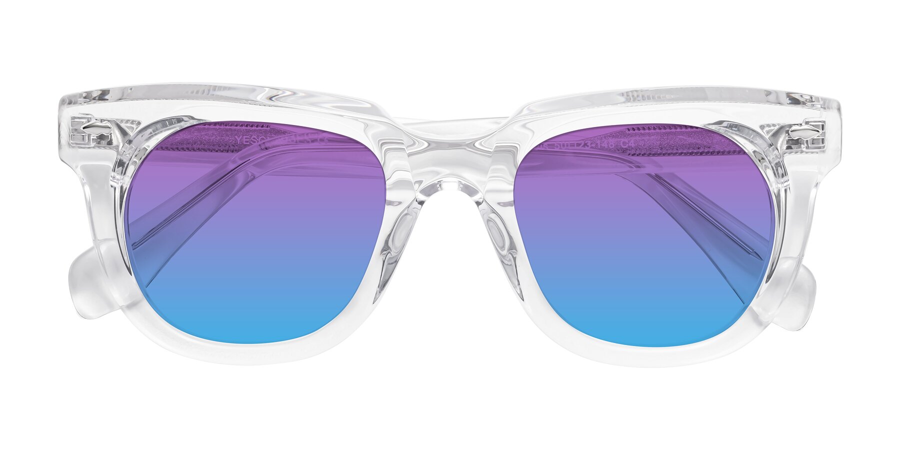 Folded Front of Davis in Clear with Purple / Blue Gradient Lenses