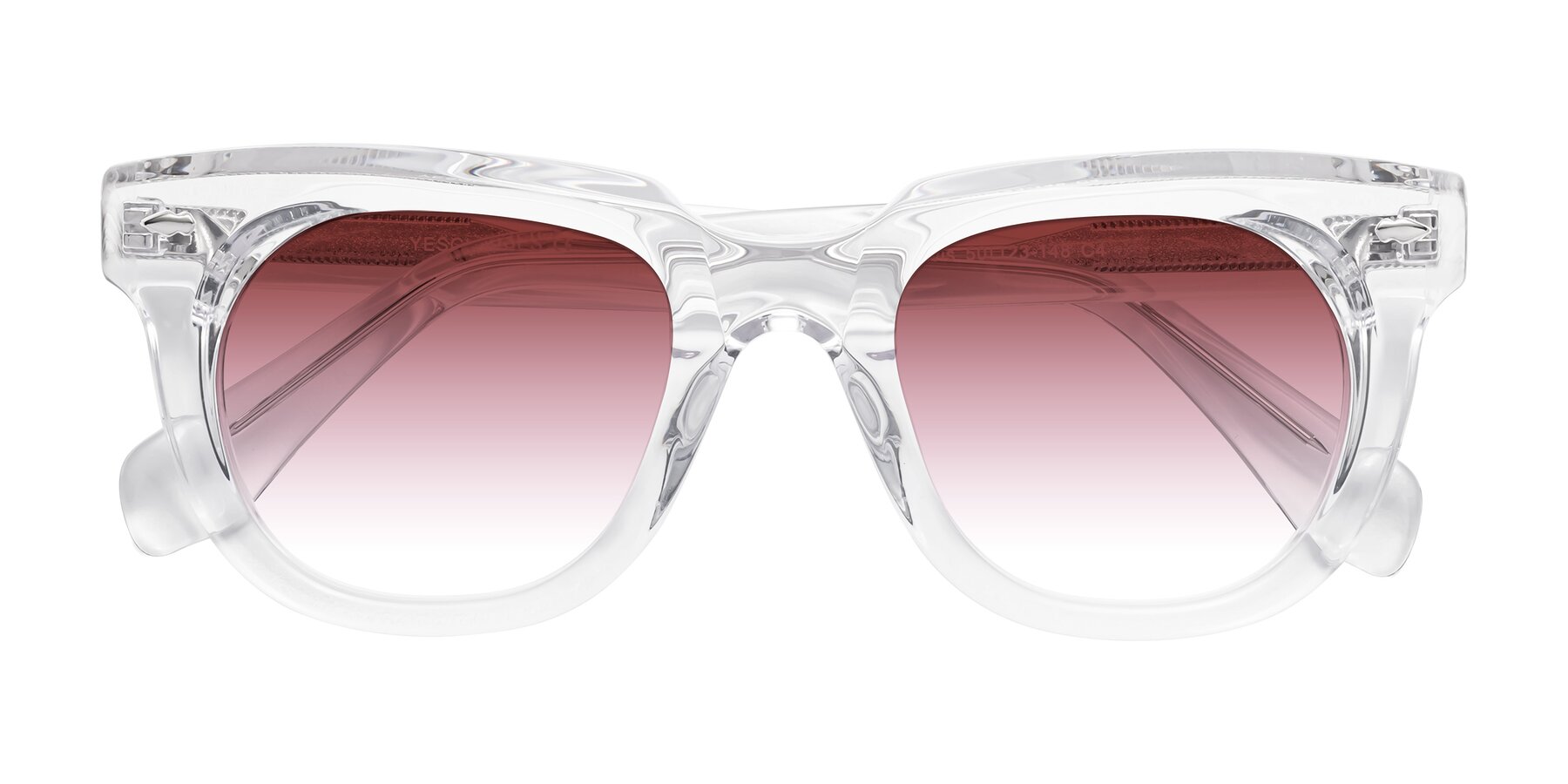 Folded Front of Davis in Clear with Garnet Gradient Lenses