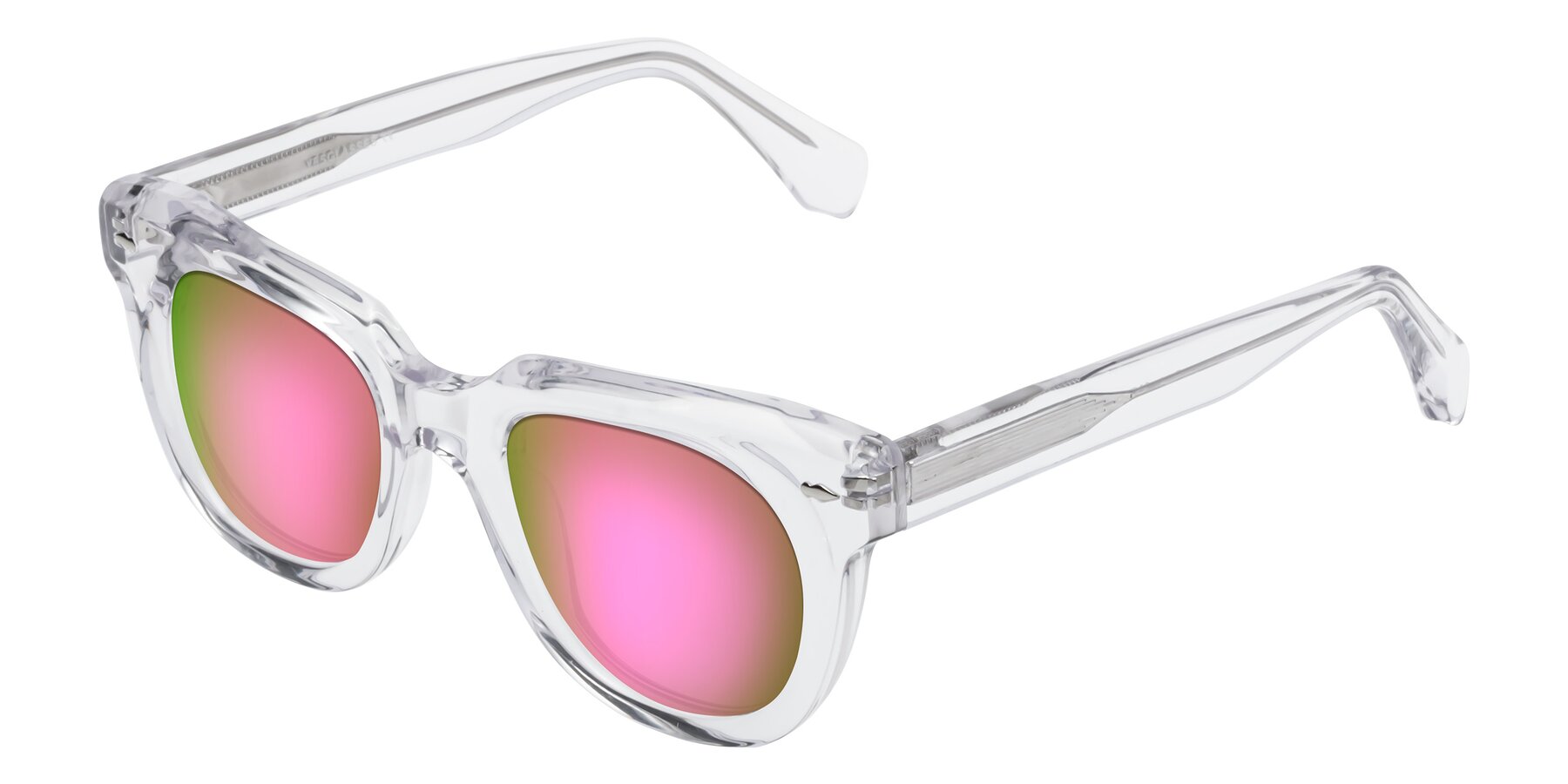 Angle of Davis in Clear with Pink Mirrored Lenses