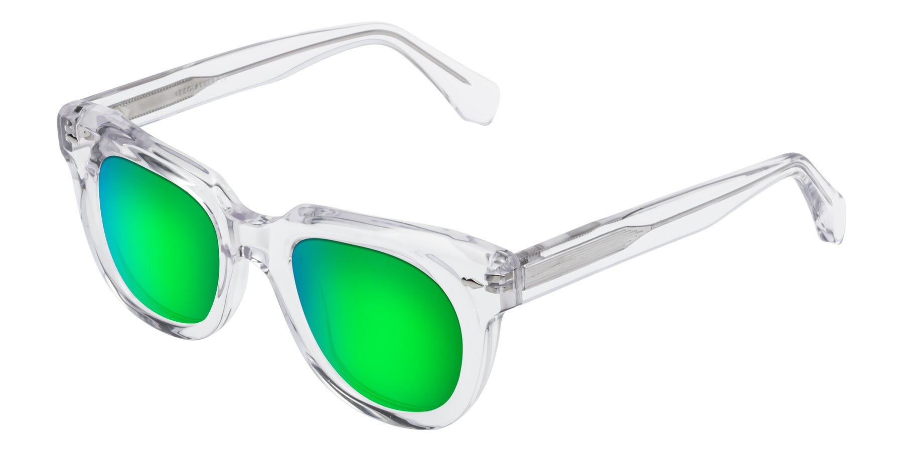 Angle of Davis in Clear with Green Mirrored Lenses