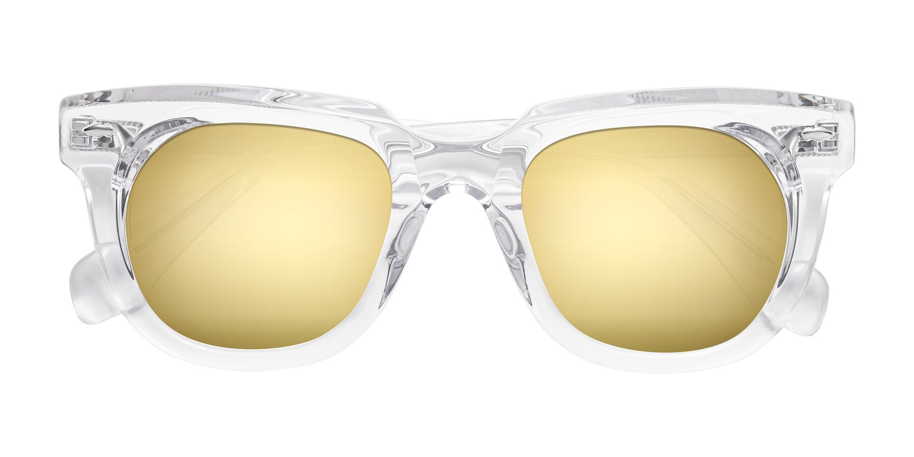 Folded Front of Davis in Clear with Gold Mirrored Lenses