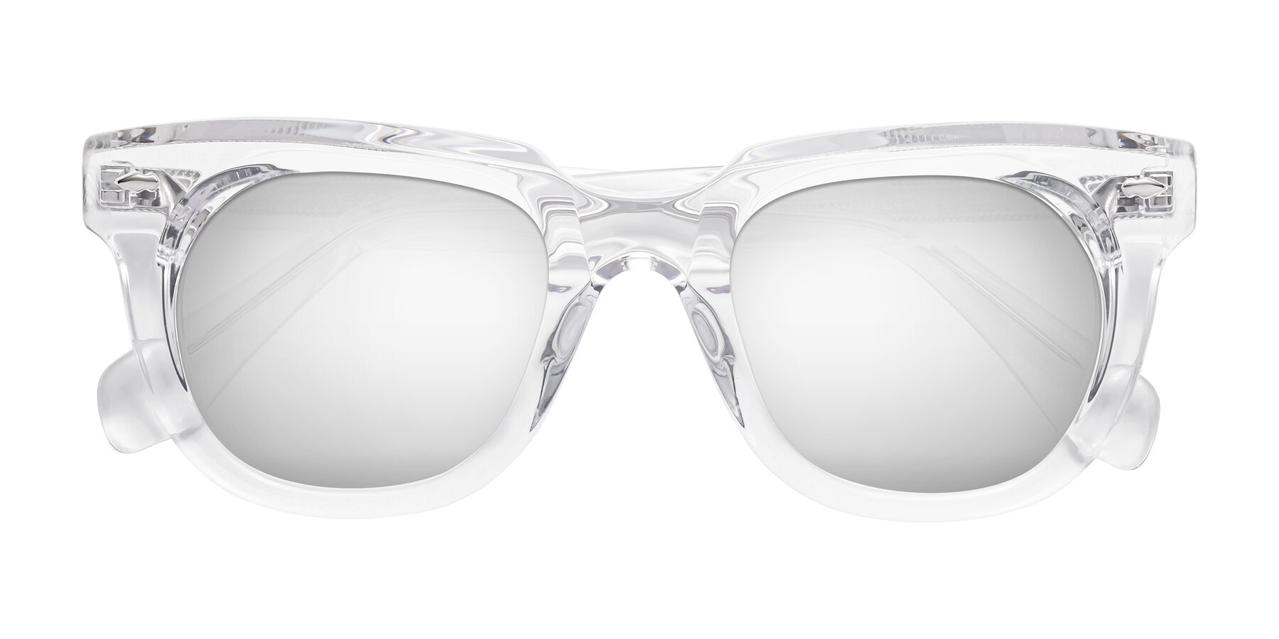 Folded Front of Davis in Clear with Silver Mirrored Lenses