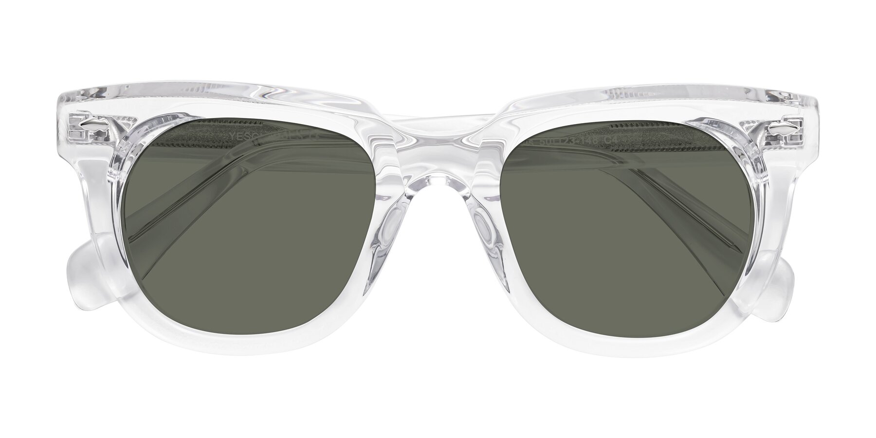 Folded Front of Davis in Clear with Gray Polarized Lenses