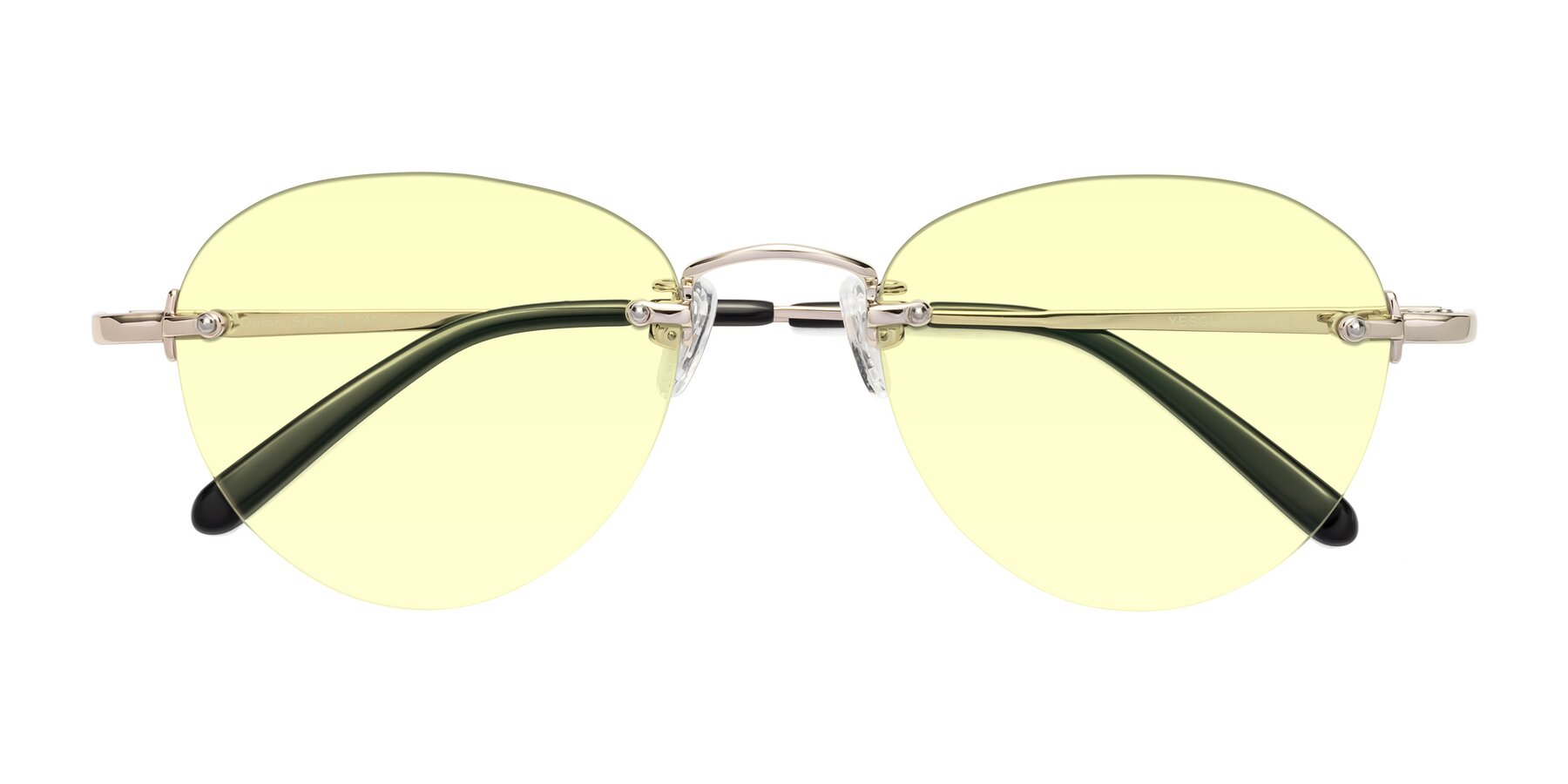 Folded Front of Quinn in Light Gold with Light Yellow Tinted Lenses