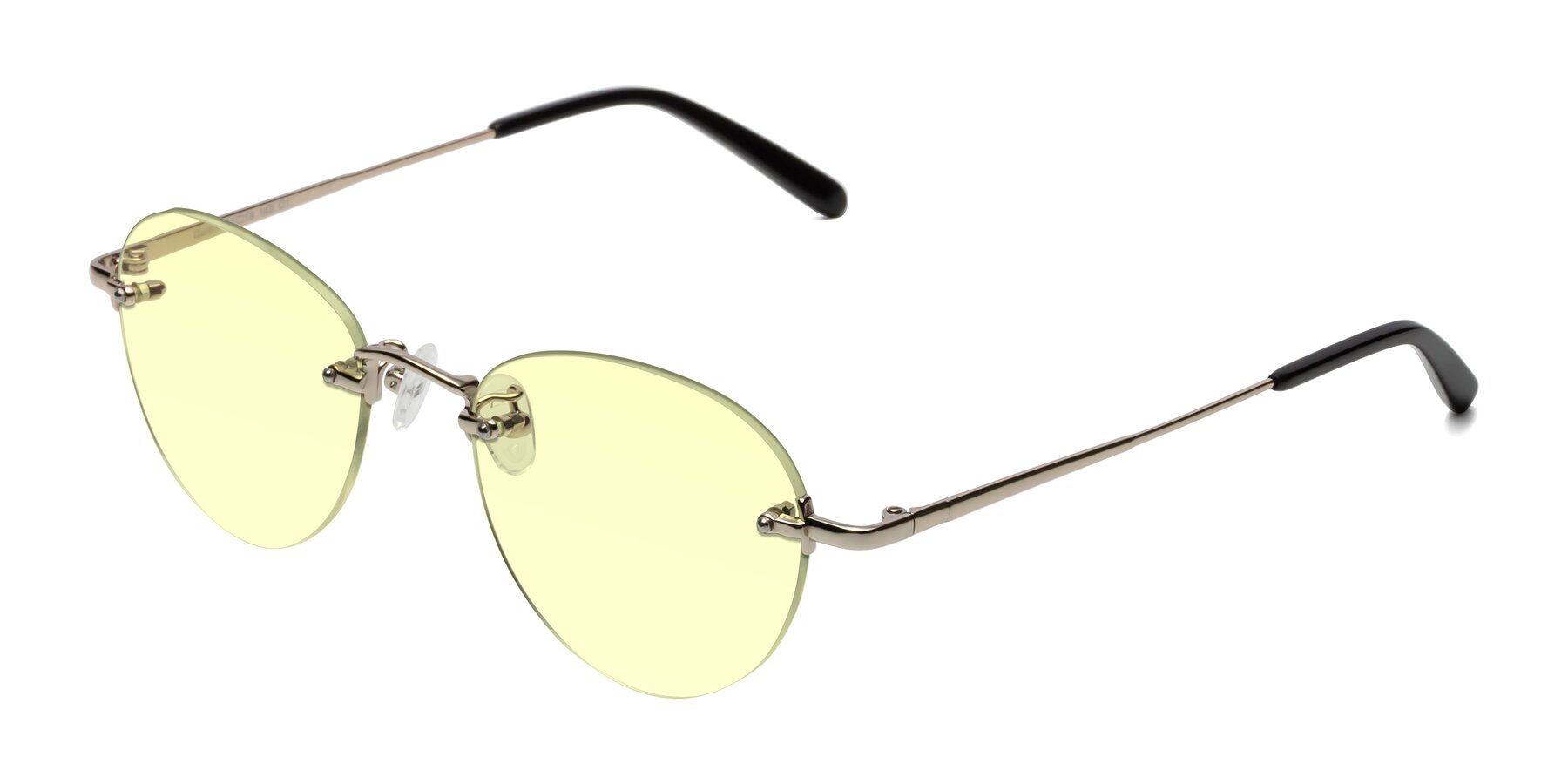 Angle of Quinn in Light Gold with Light Yellow Tinted Lenses