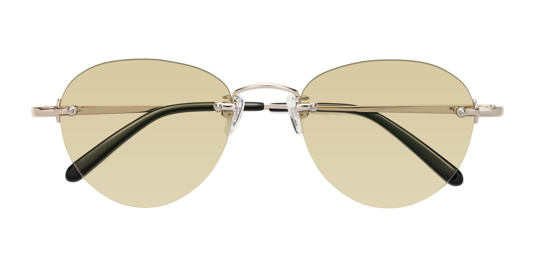 Folded Front of Quinn in Light Gold with Light Champagne Tinted Lenses