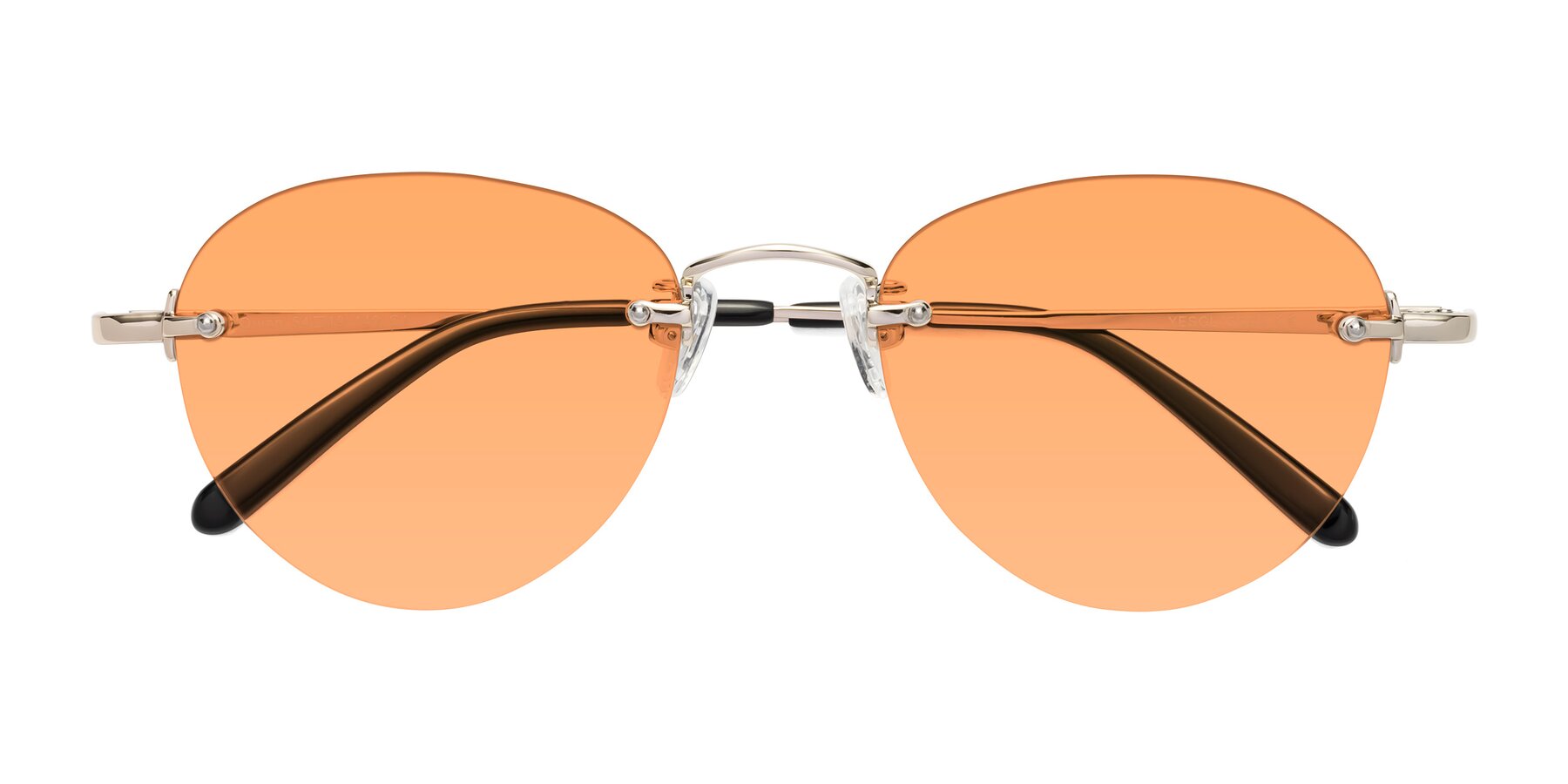 Folded Front of Quinn in Light Gold with Medium Orange Tinted Lenses