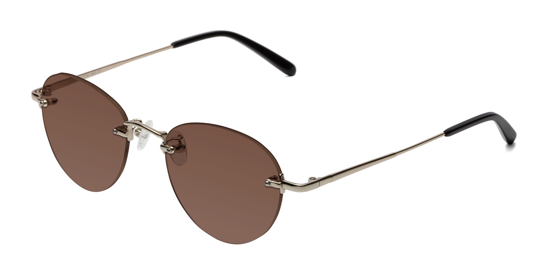 Angle of Quinn in Light Gold with Brown Tinted Lenses