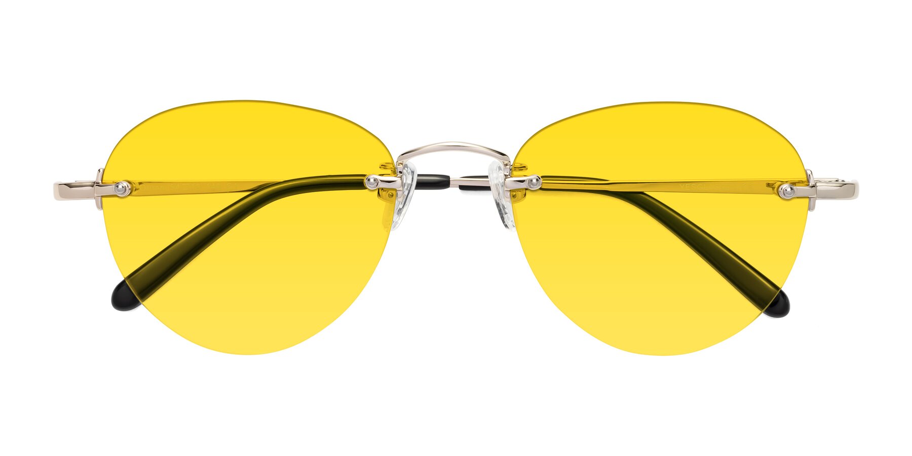 Folded Front of Quinn in Light Gold with Yellow Tinted Lenses