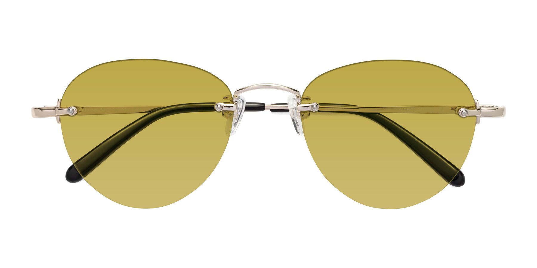 Folded Front of Quinn in Light Gold with Champagne Tinted Lenses