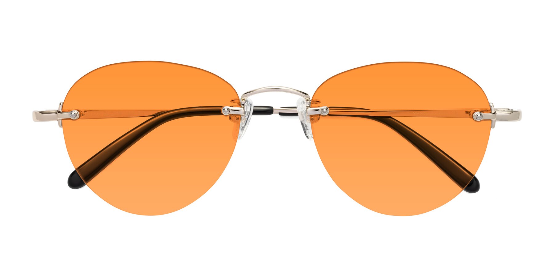 Folded Front of Quinn in Light Gold with Orange Tinted Lenses