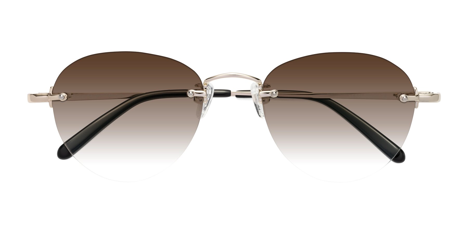 Folded Front of Quinn in Light Gold with Brown Gradient Lenses