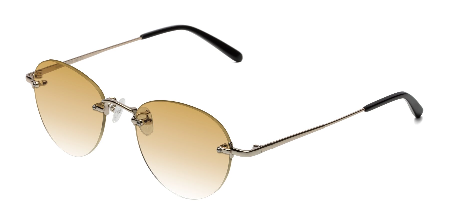 Angle of Quinn in Light Gold with Champagne Gradient Lenses