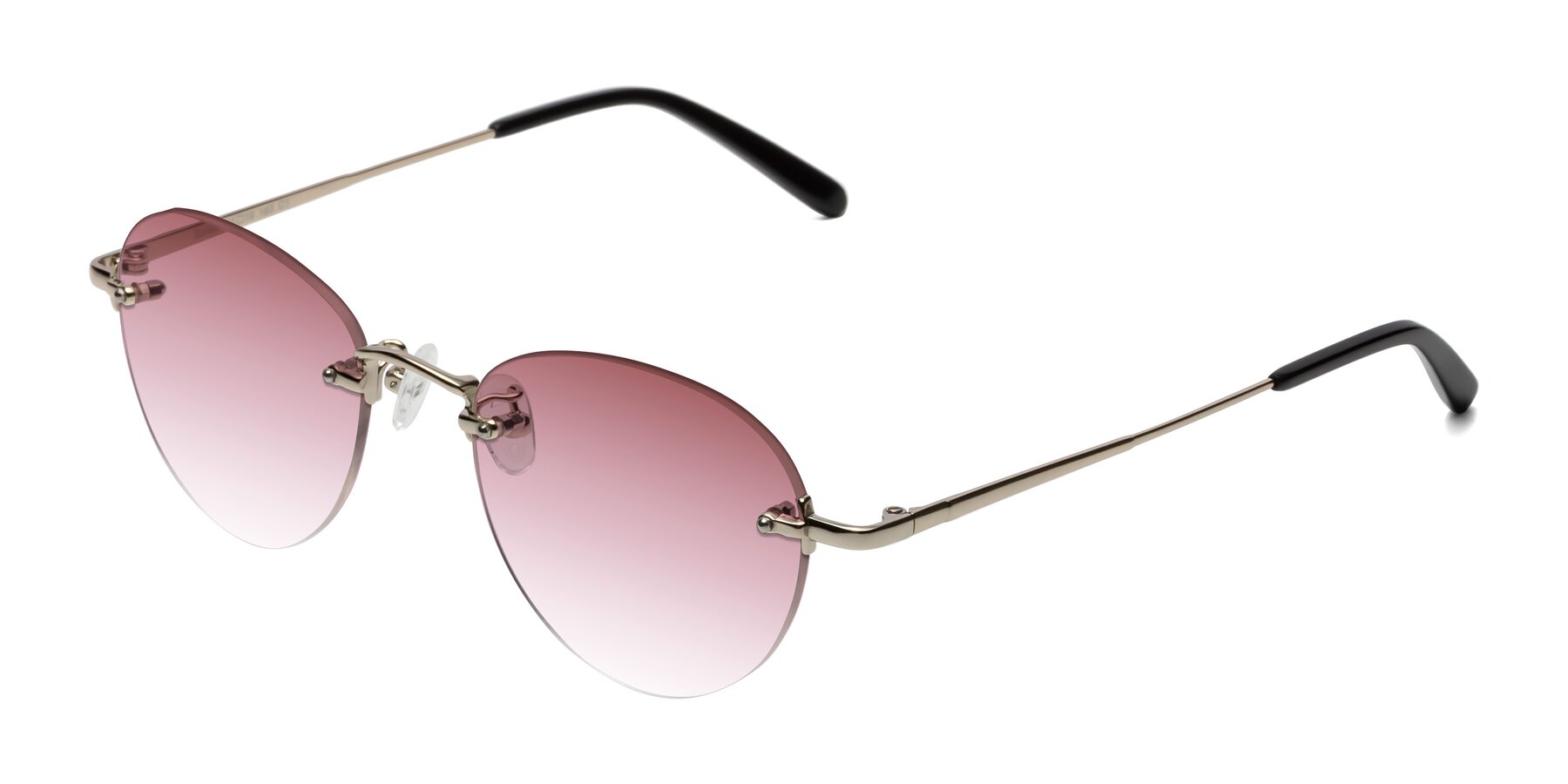 Angle of Quinn in Light Gold with Garnet Gradient Lenses