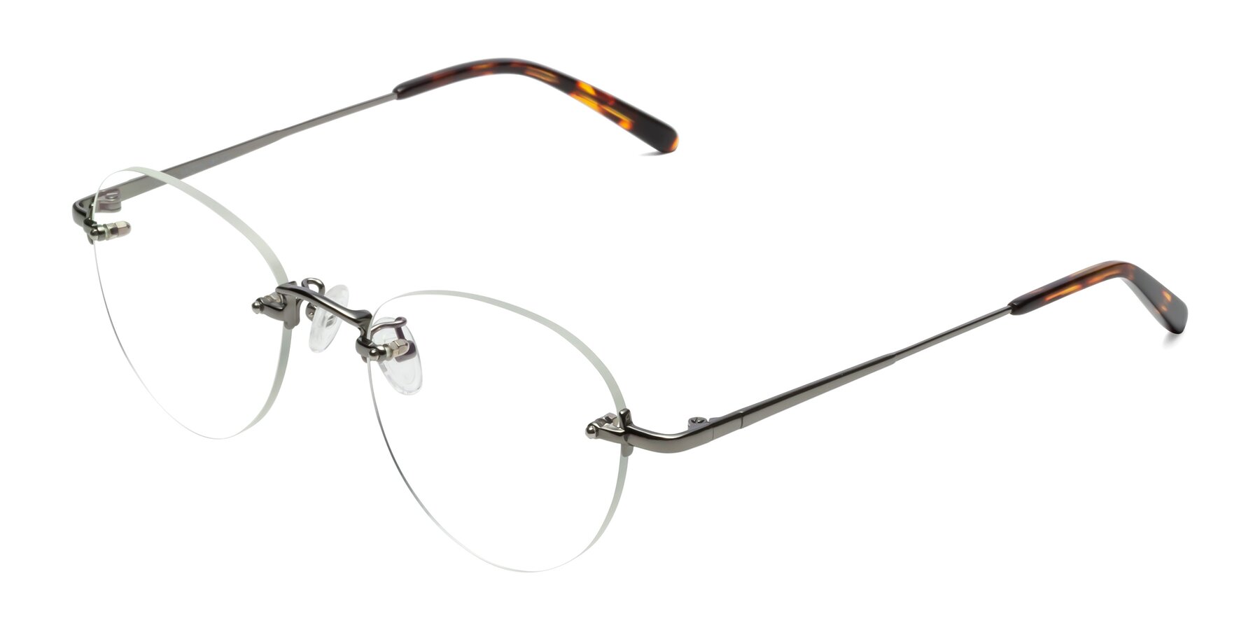Angle of Quinn in Gunmetal with Clear Eyeglass Lenses