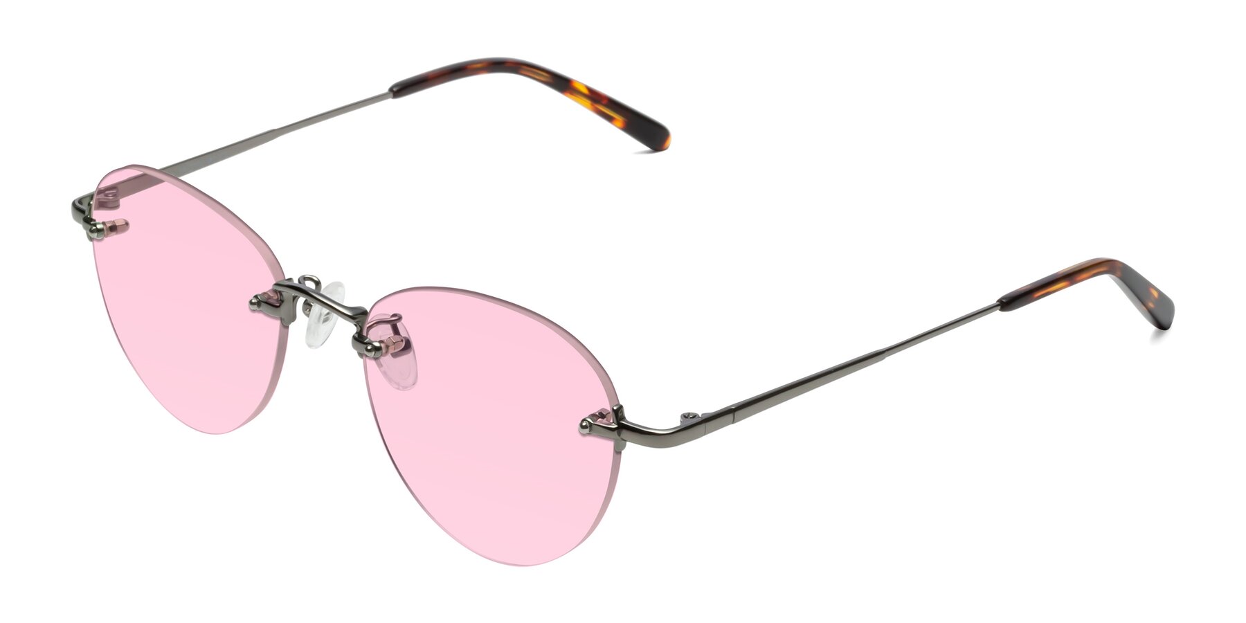 Angle of Quinn in Gunmetal with Light Pink Tinted Lenses