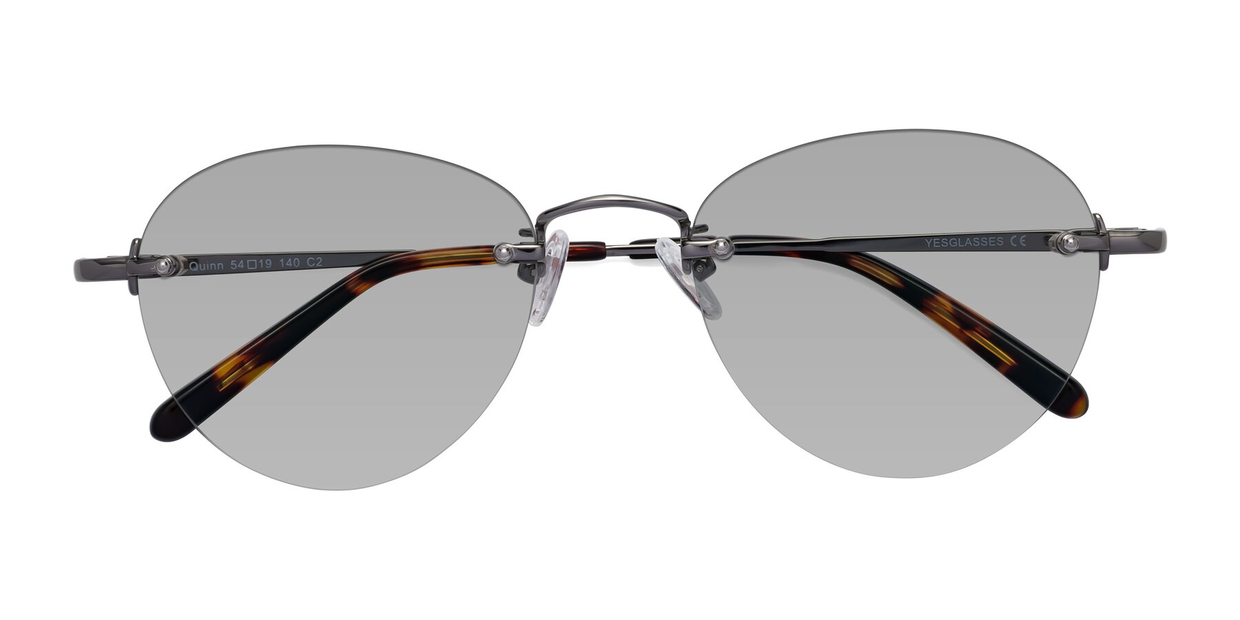 Folded Front of Quinn in Gunmetal with Light Gray Tinted Lenses