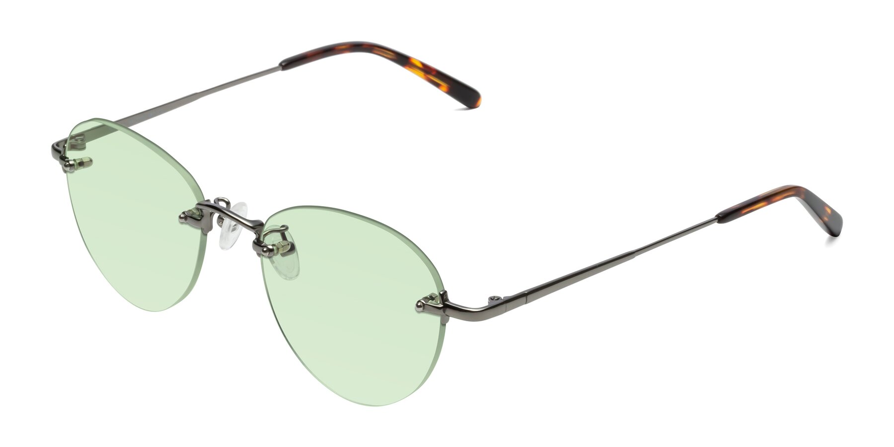 Angle of Quinn in Gunmetal with Light Green Tinted Lenses