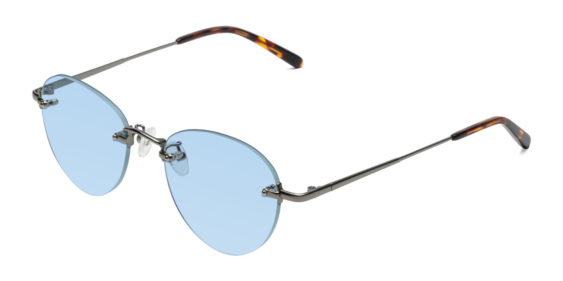 Angle of Quinn in Gunmetal with Light Blue Tinted Lenses