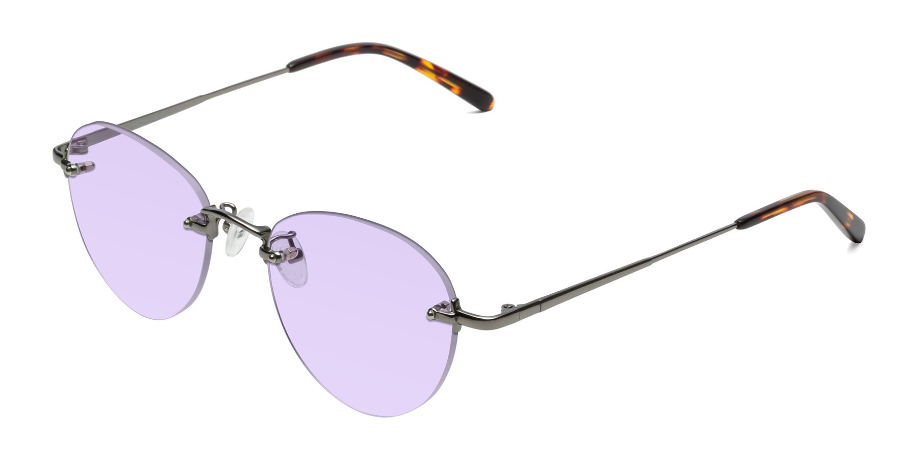 Angle of Quinn in Gunmetal with Light Purple Tinted Lenses