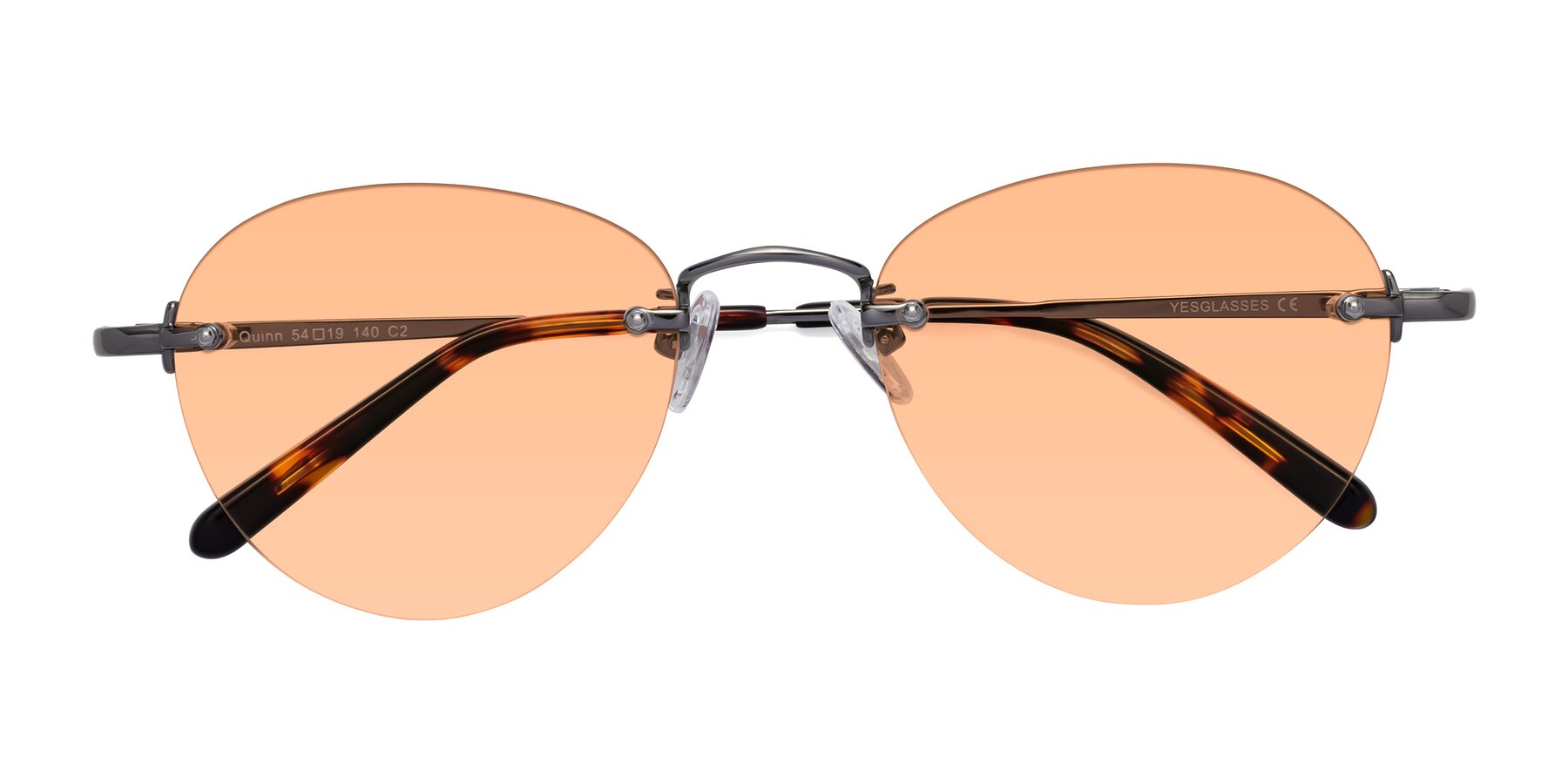 Folded Front of Quinn in Gunmetal with Light Orange Tinted Lenses