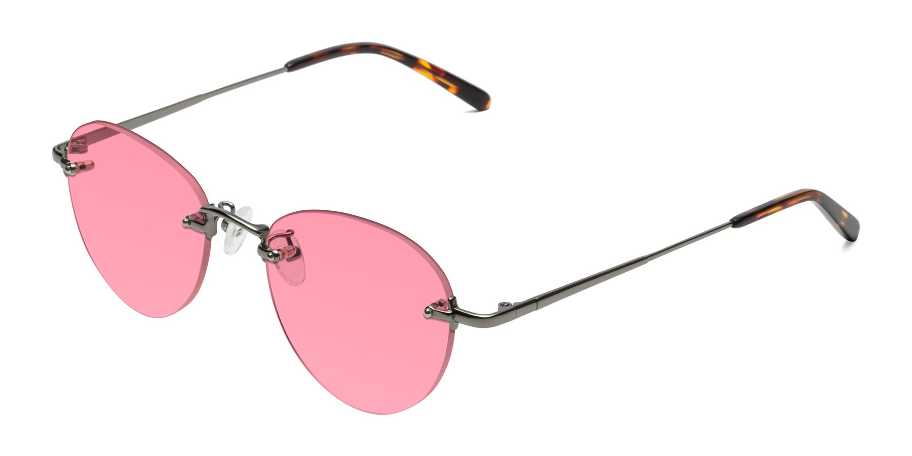 Angle of Quinn in Gunmetal with Pink Tinted Lenses