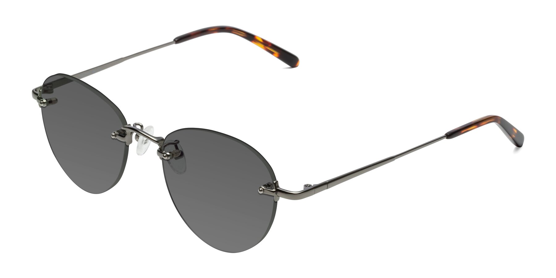 Angle of Quinn in Gunmetal with Medium Gray Tinted Lenses