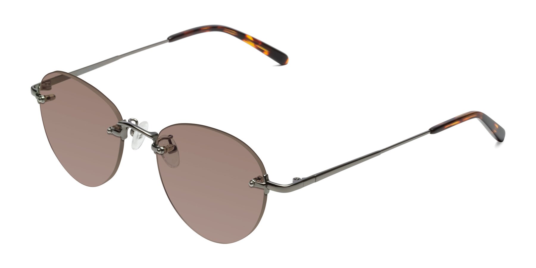 Angle of Quinn in Gunmetal with Medium Brown Tinted Lenses