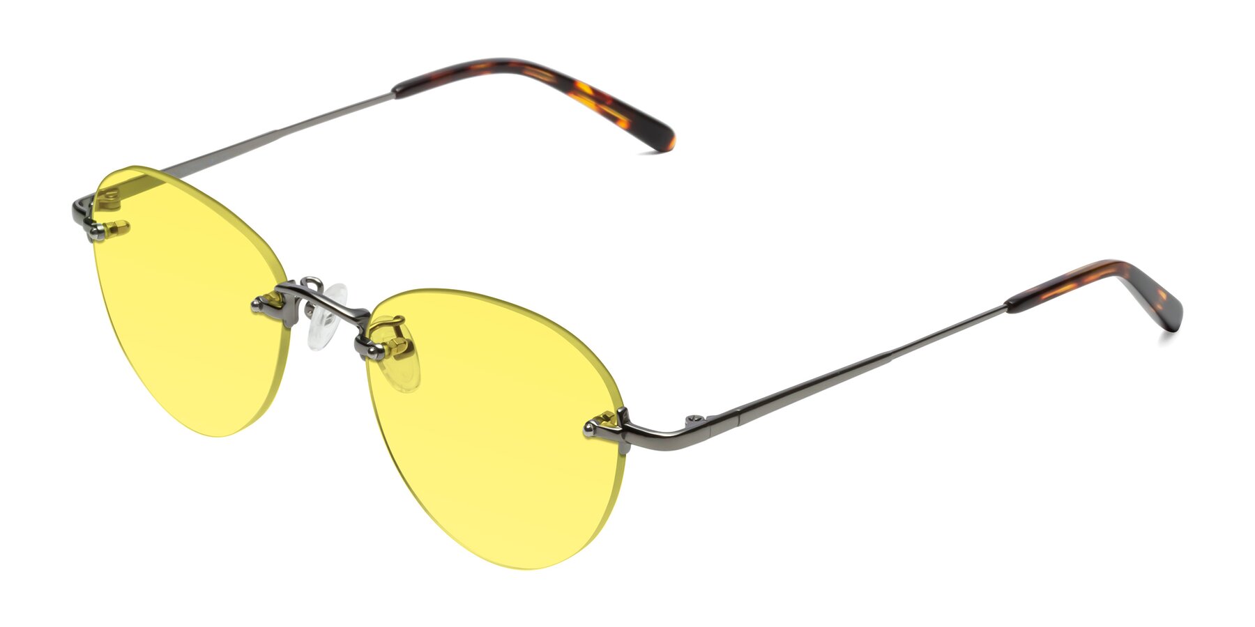 Angle of Quinn in Gunmetal with Medium Yellow Tinted Lenses