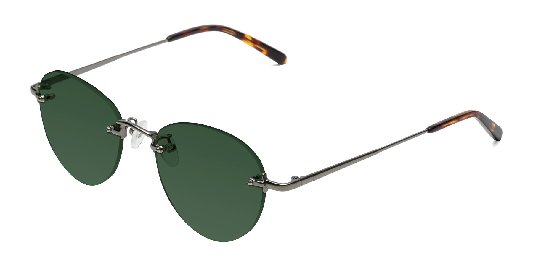 Angle of Quinn in Gunmetal with Green Tinted Lenses