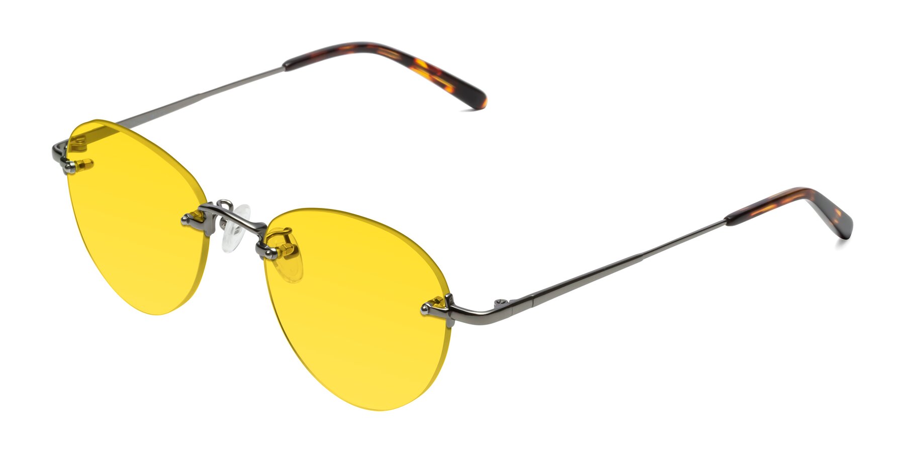 Angle of Quinn in Gunmetal with Yellow Tinted Lenses