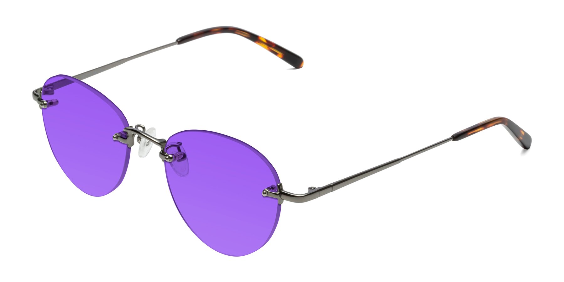 Angle of Quinn in Gunmetal with Purple Tinted Lenses