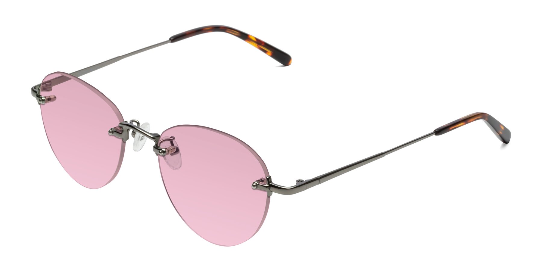 Angle of Quinn in Gunmetal with Light Wine Tinted Lenses