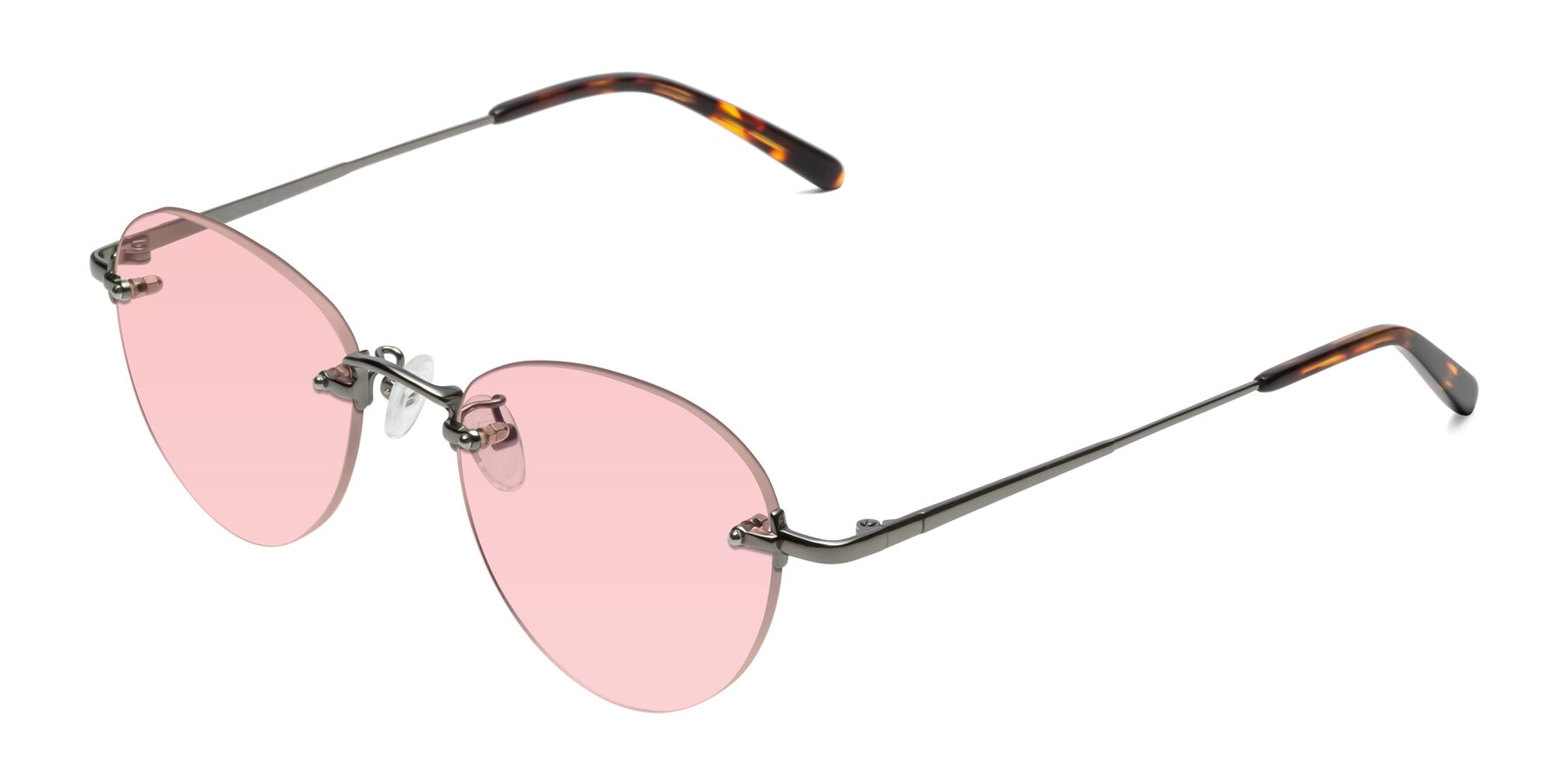 Angle of Quinn in Gunmetal with Light Garnet Tinted Lenses