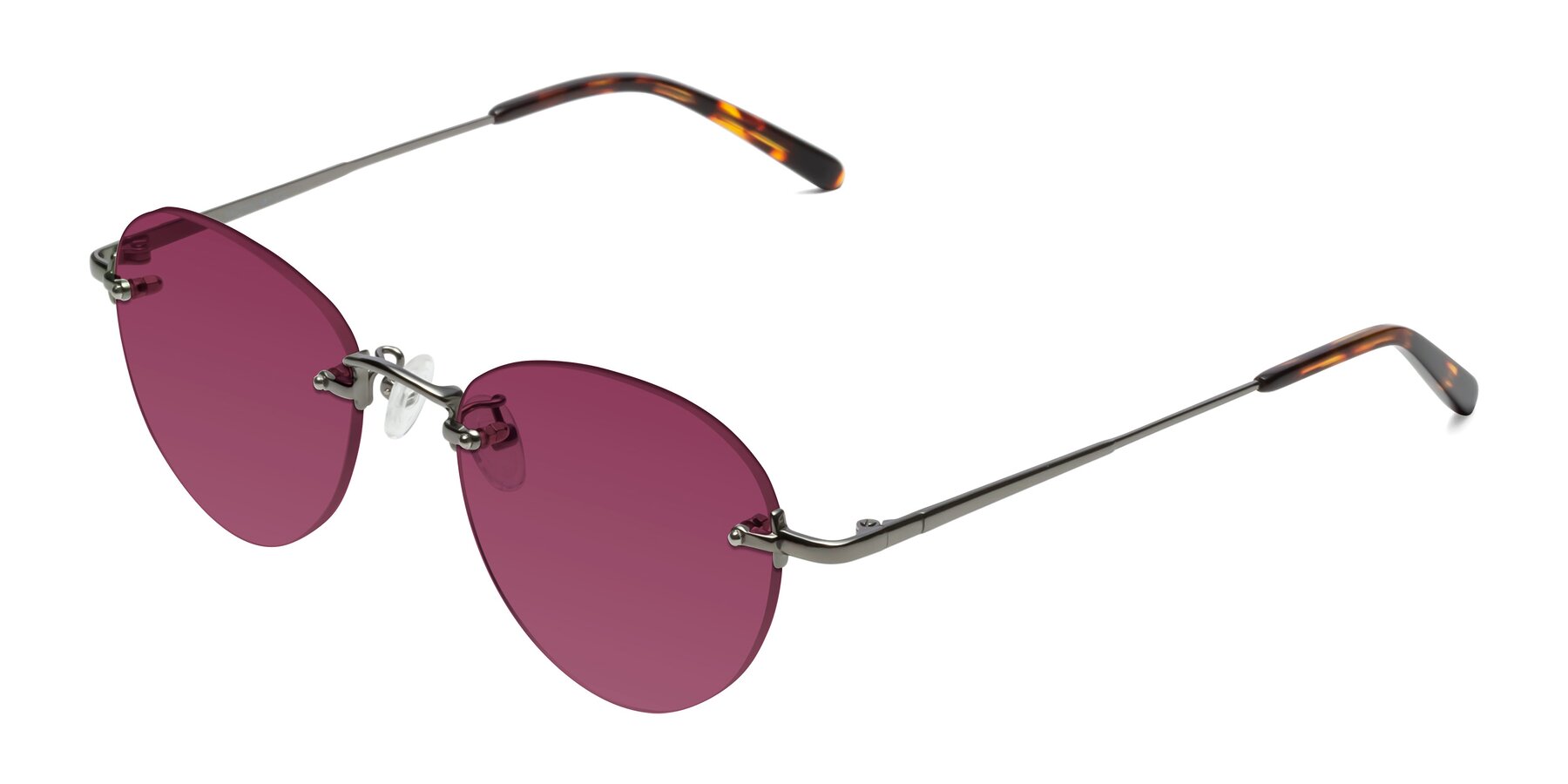 Angle of Quinn in Gunmetal with Wine Tinted Lenses