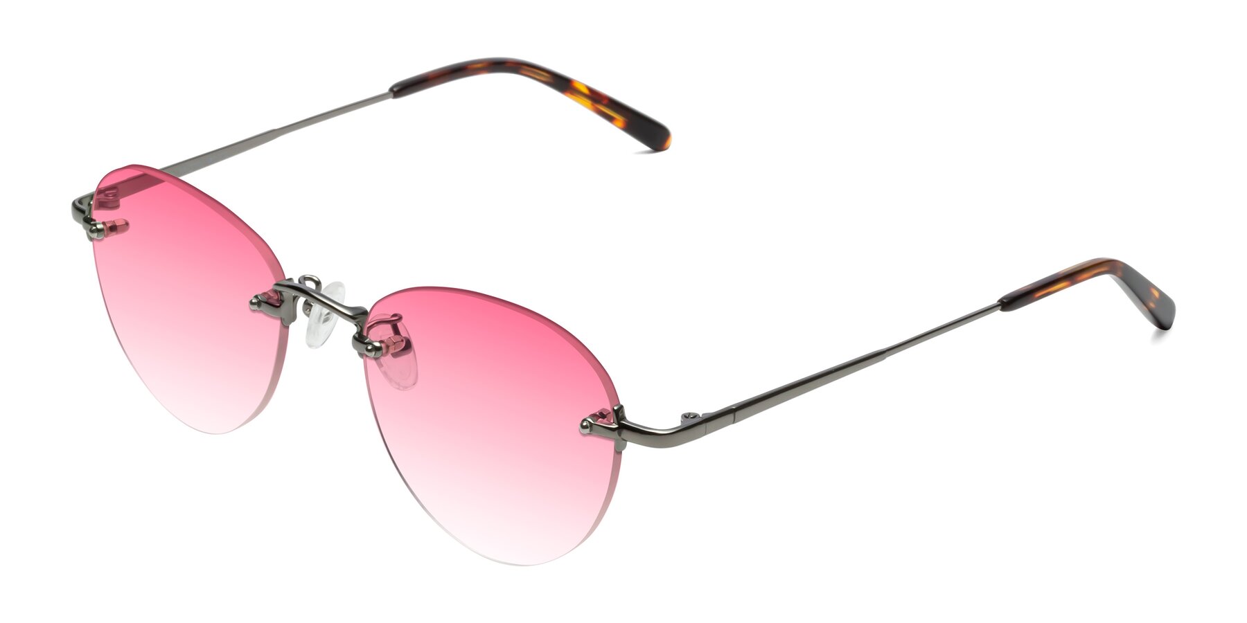 Angle of Quinn in Gunmetal with Pink Gradient Lenses