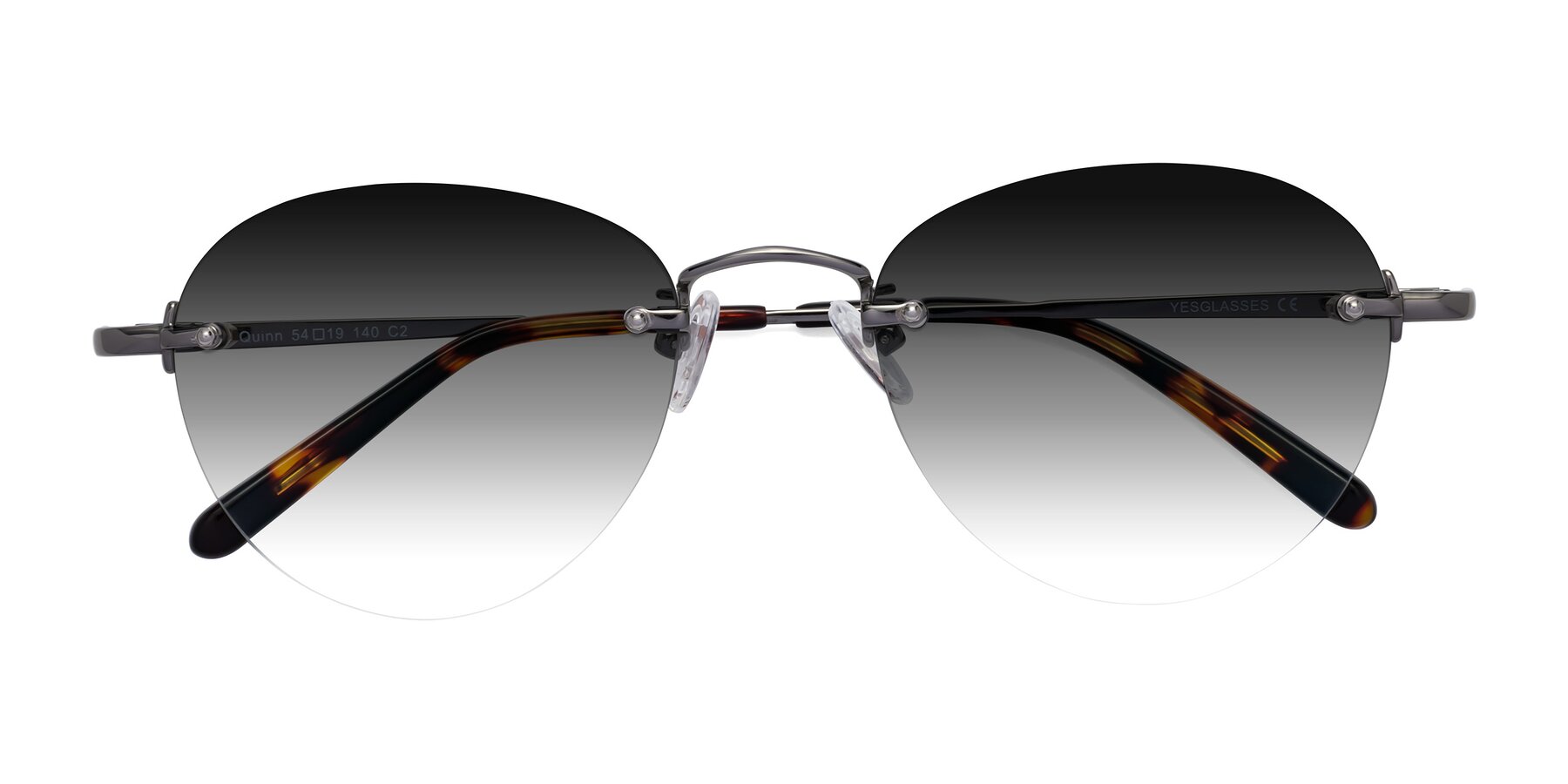 Folded Front of Quinn in Gunmetal with Gray Gradient Lenses