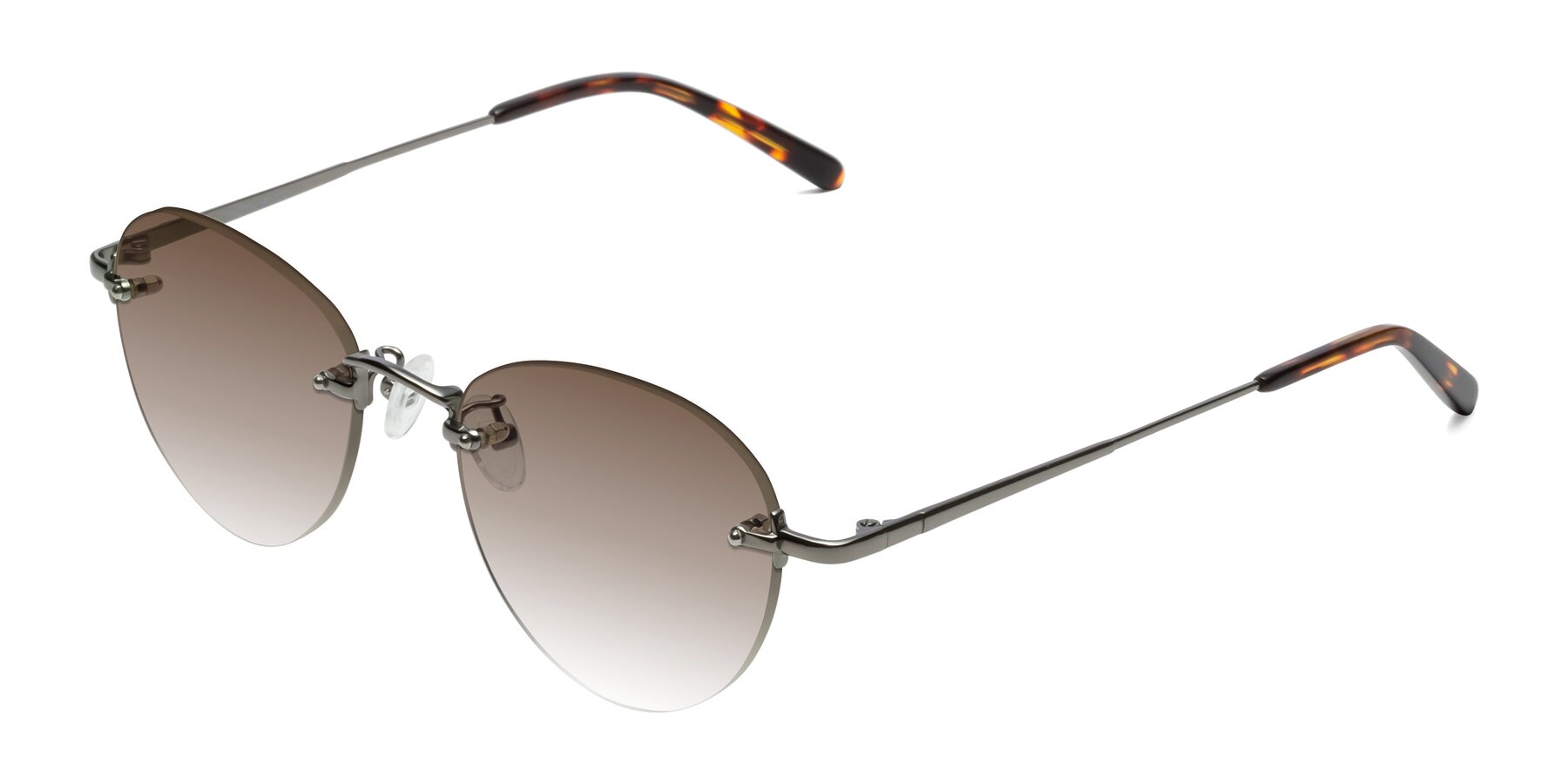 Angle of Quinn in Gunmetal with Brown Gradient Lenses