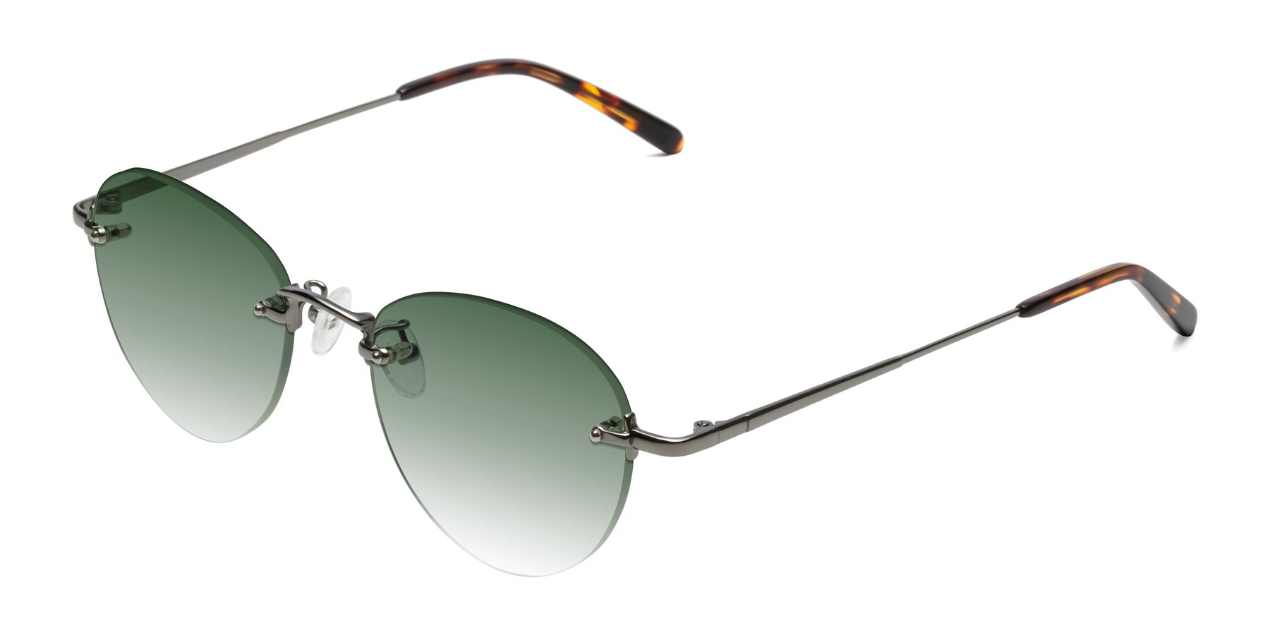 Angle of Quinn in Gunmetal with Green Gradient Lenses
