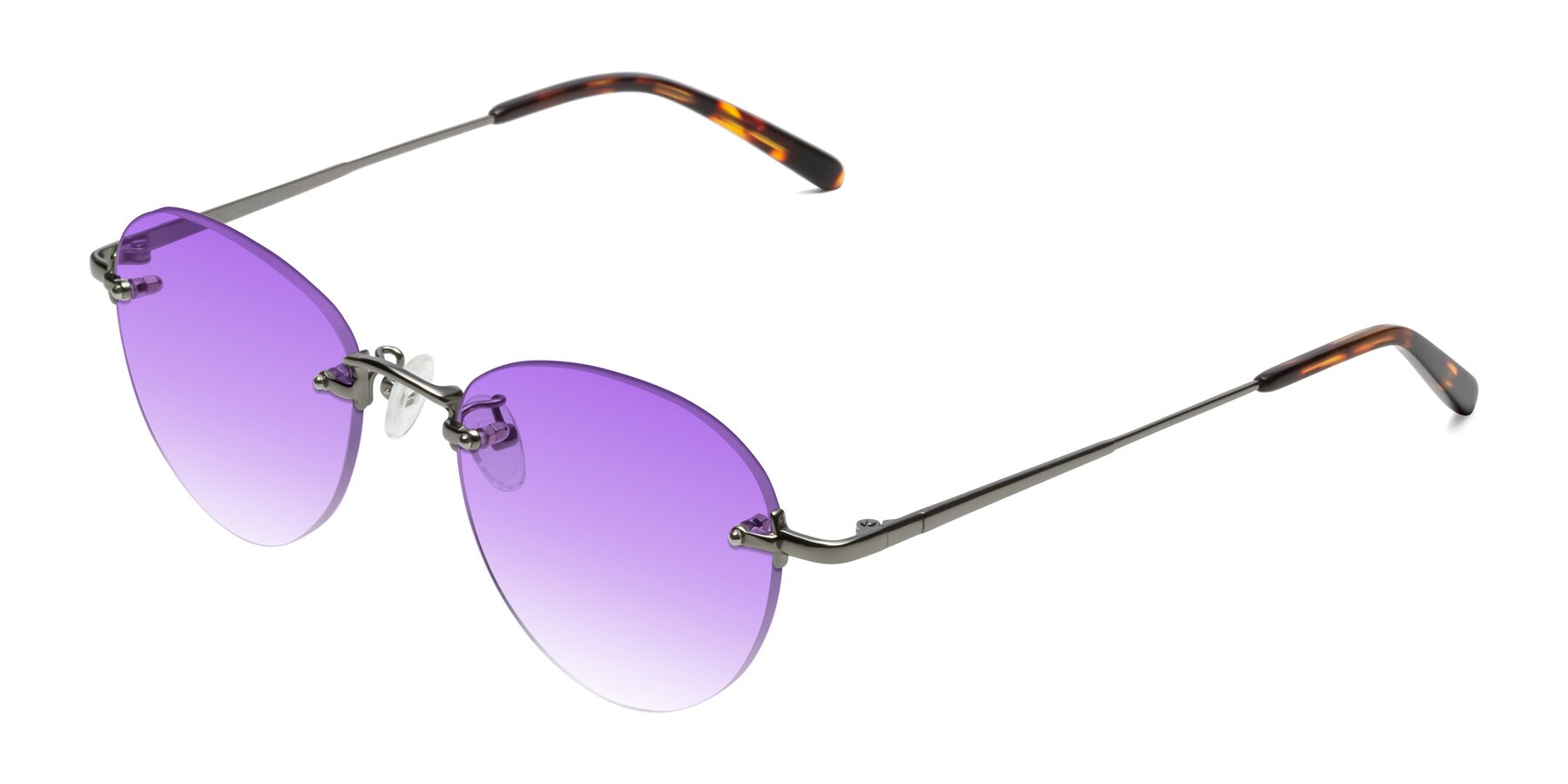 Angle of Quinn in Gunmetal with Purple Gradient Lenses