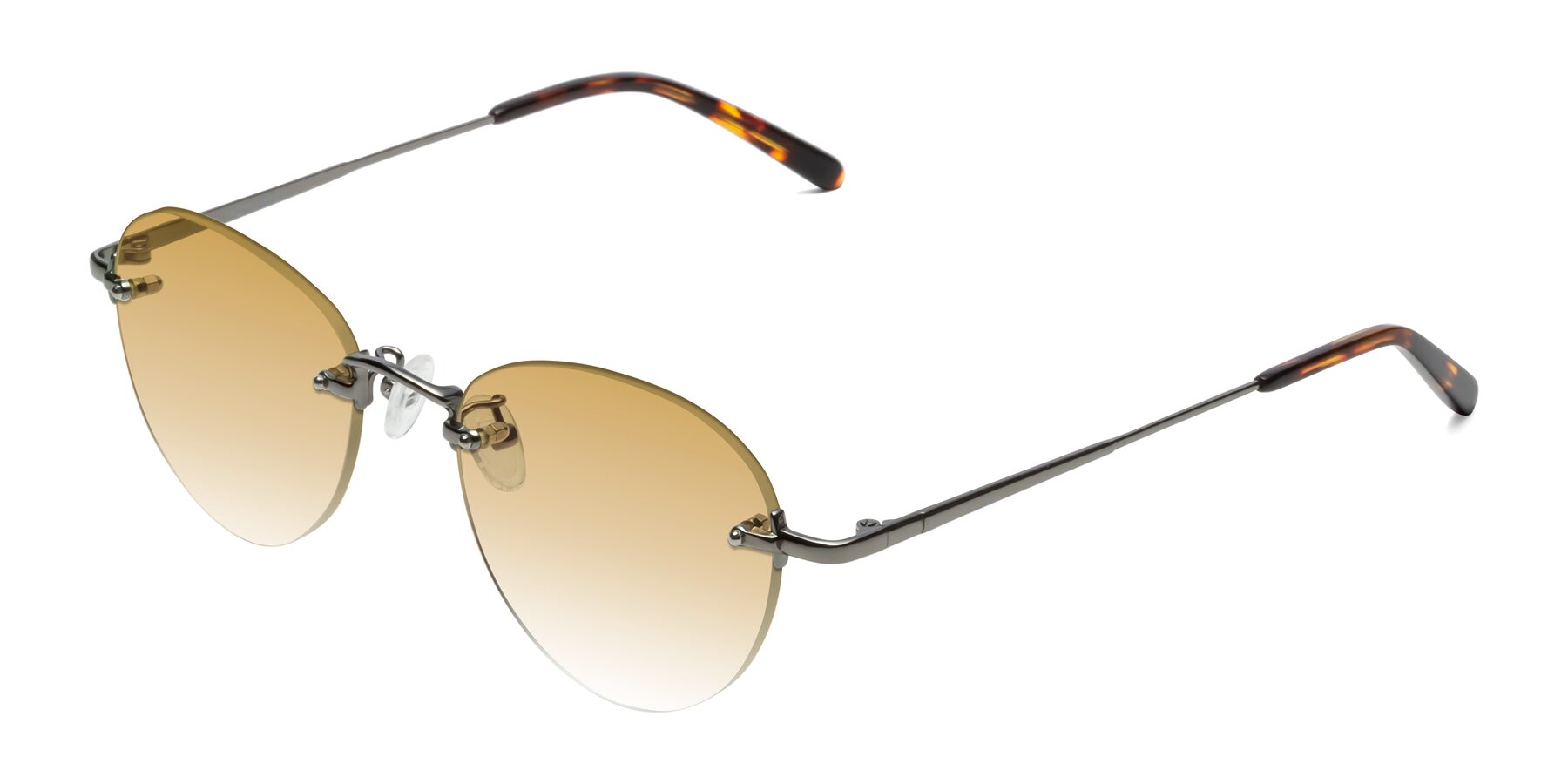 Angle of Quinn in Gunmetal with Champagne Gradient Lenses