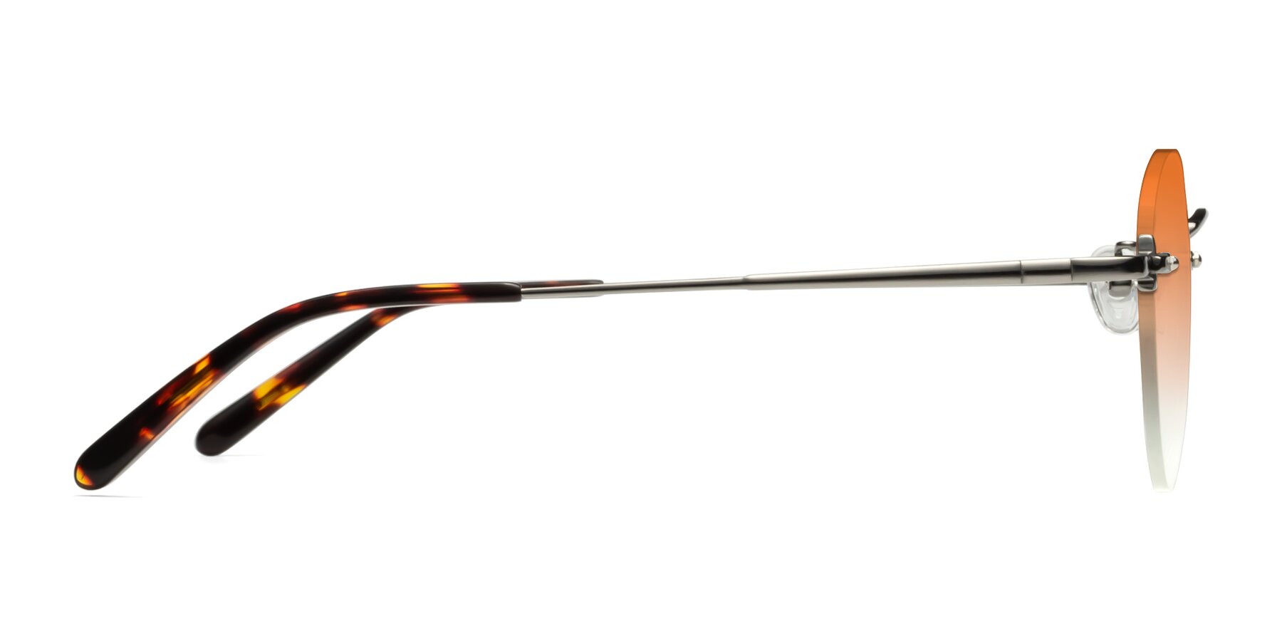 Side of Quinn in Gunmetal with Orange Gradient Lenses